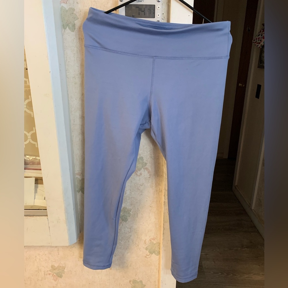 Jockey Blue Workout Yoga Pants Leggings Size L EUC